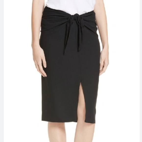 Jenni Kayne Black Crepe Tie Skirt XS
